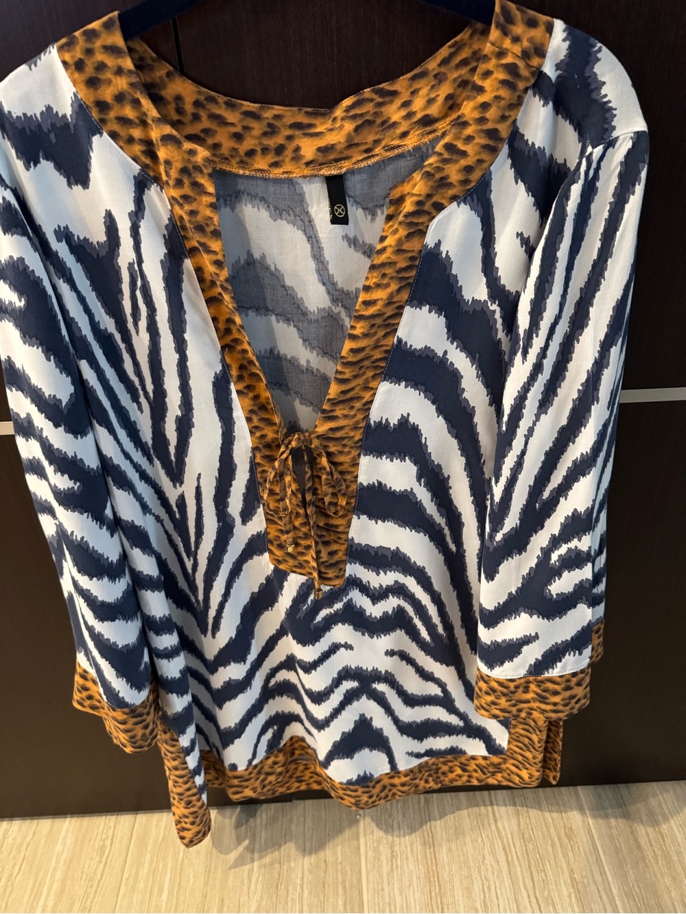 Vix 3-piece bikini set, Navy Animal Print, S, Good, Rare and Striking!